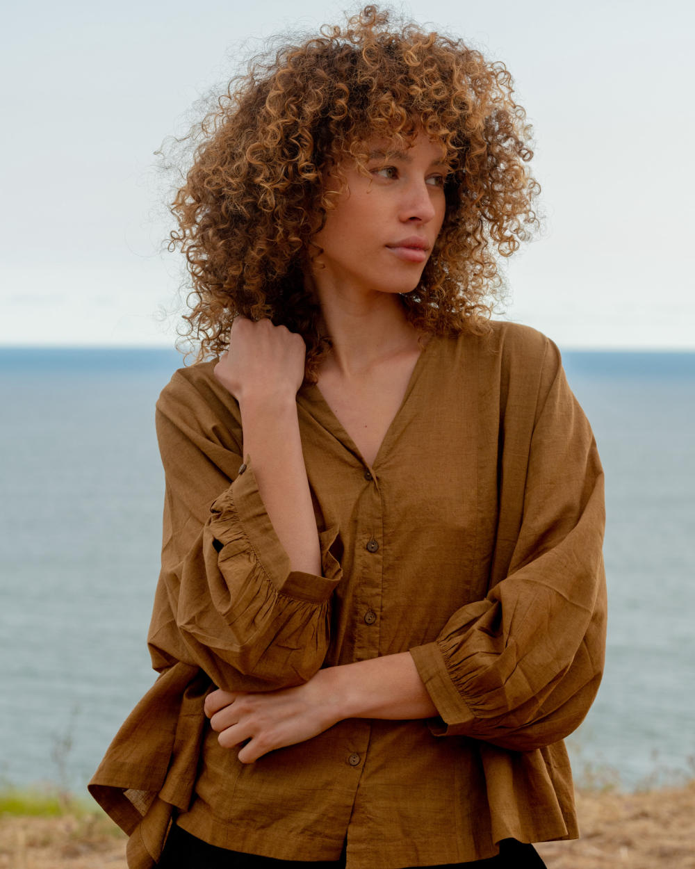 Dusty brown oversized shirt