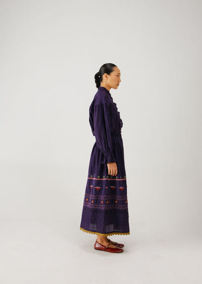 Emily skirt-Ink folk emb.
