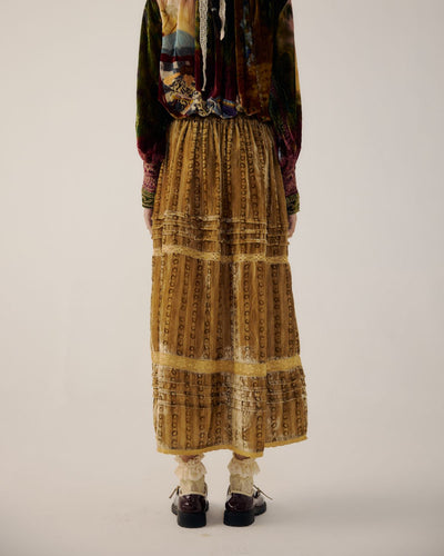 EMILY SKIRT-Mustard Stripes