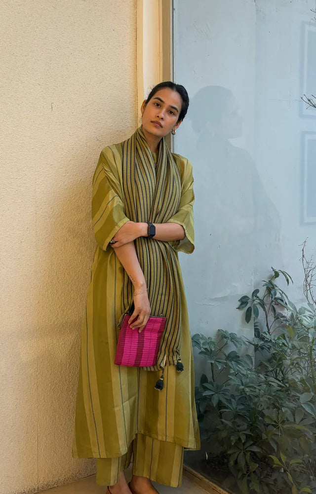 Evelyn Striped Chakbagla Kurta Set