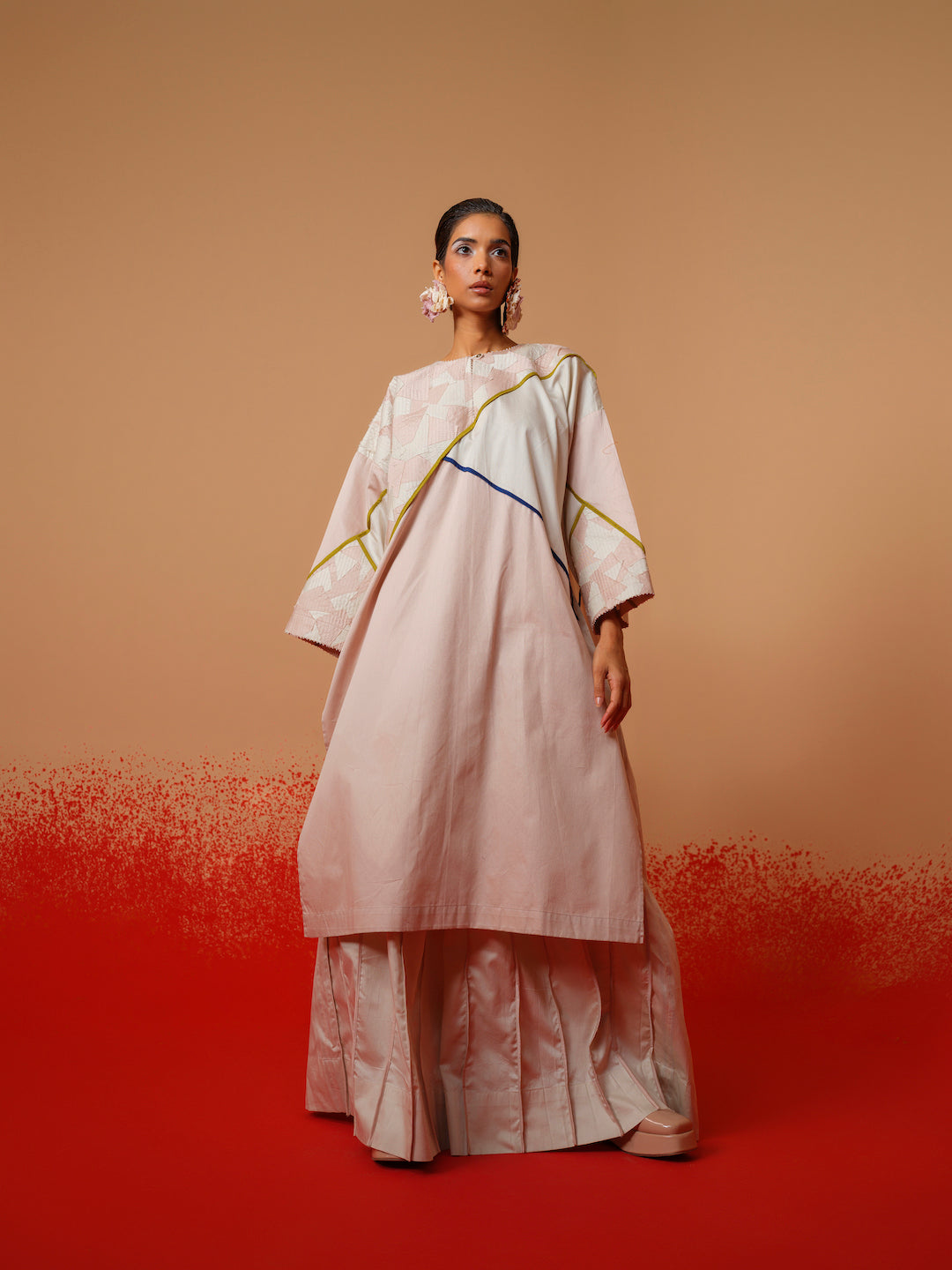 Echo Tunic (Pink + Grey + Blue + Moss Green)-Ech/Ec/Tu/PiGrMg