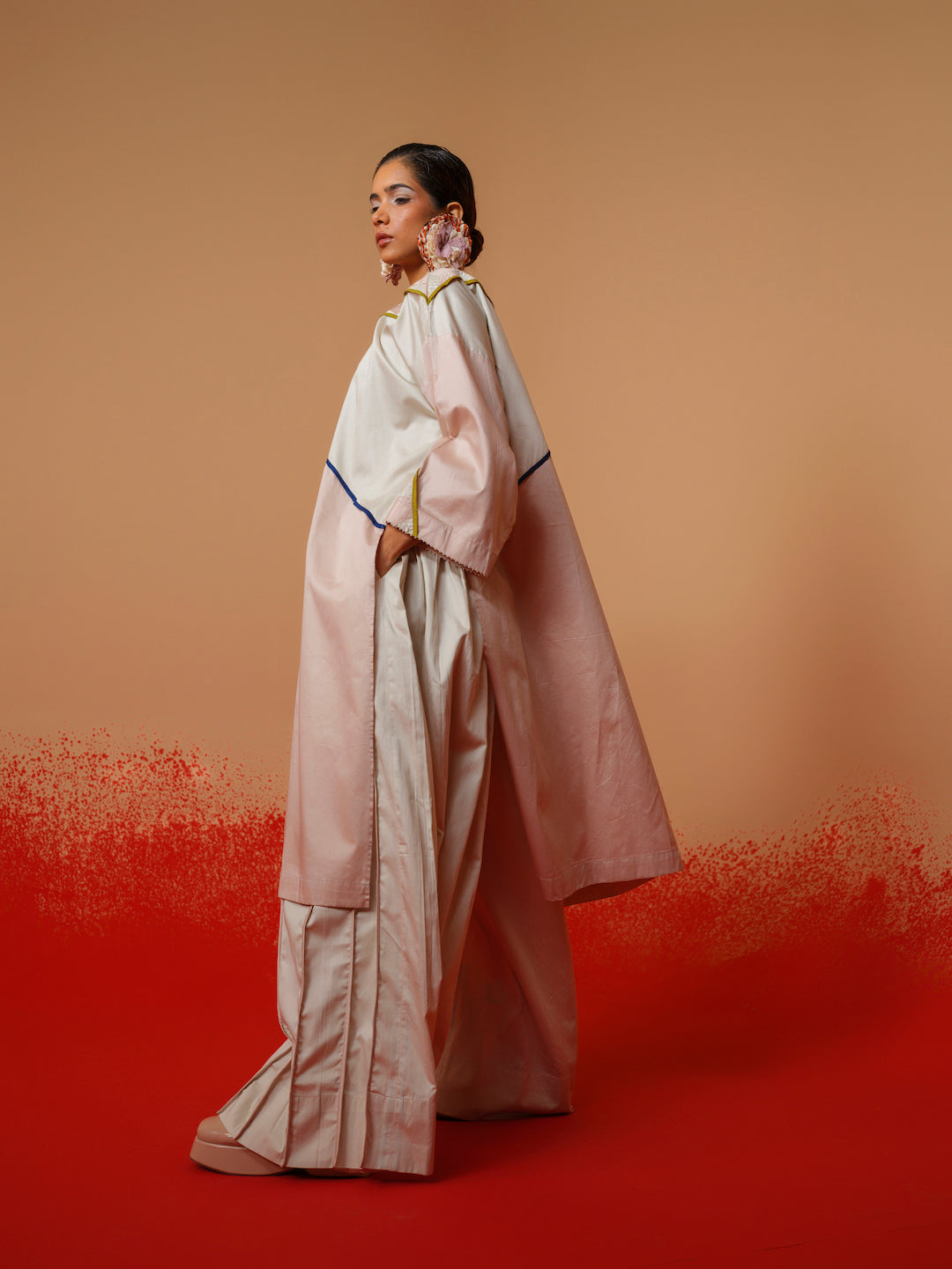 Echo Tunic (Pink + Grey + Blue + Moss Green)-Ech/Ec/Tu/PiGrMg