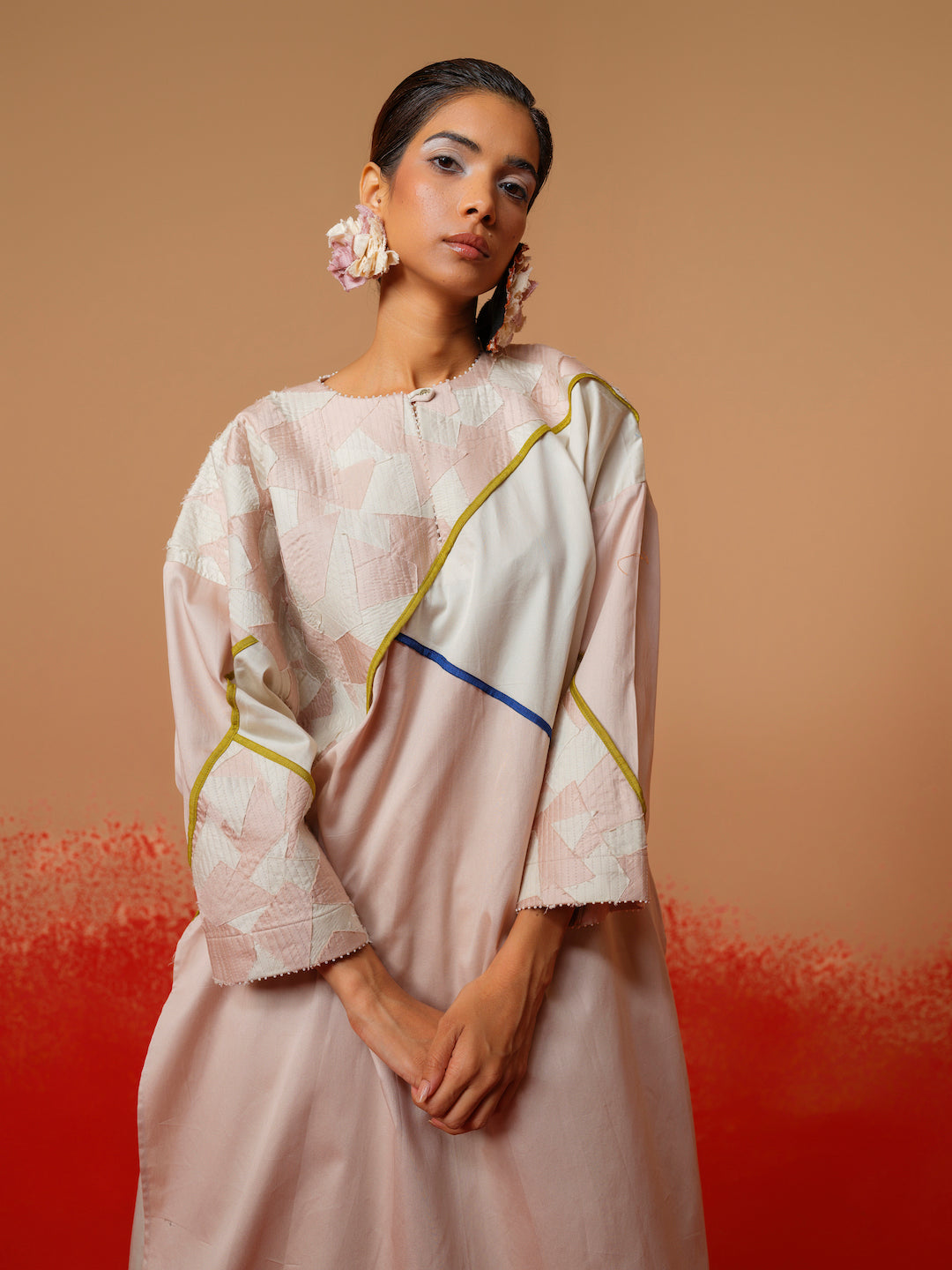 Echo Tunic (Pink + Grey + Blue + Moss Green)-Ech/Ec/Tu/PiGrMg