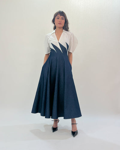 Yacht Dress-Blue & White
