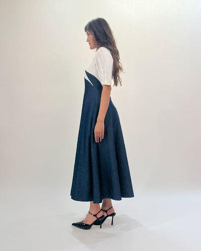 Yacht Dress-Blue & White