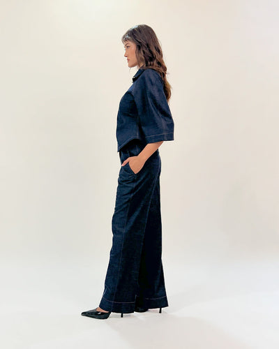 Flared denim pants