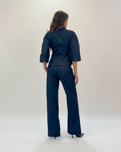 Flared denim pants