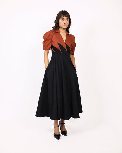Yacht Dress-Black & Brown