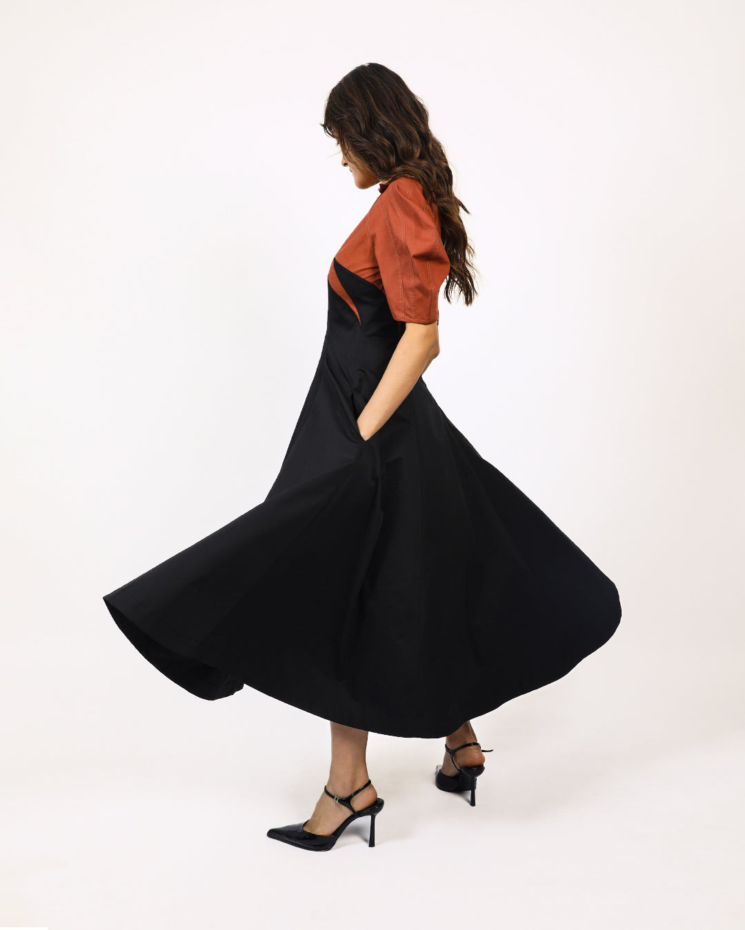 Yacht Dress-Black & Brown