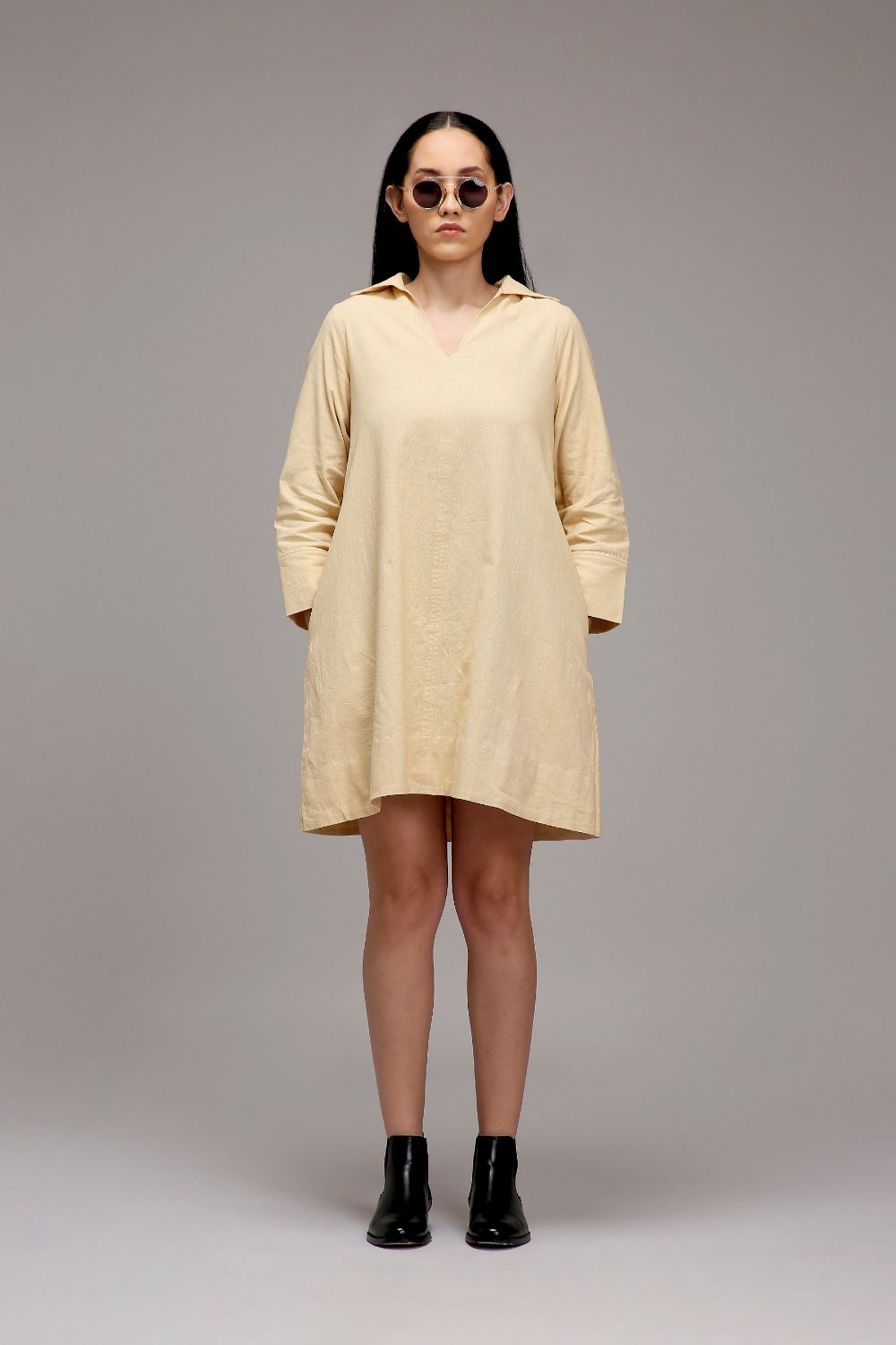 Egg-Shell A-Line Shift Dress