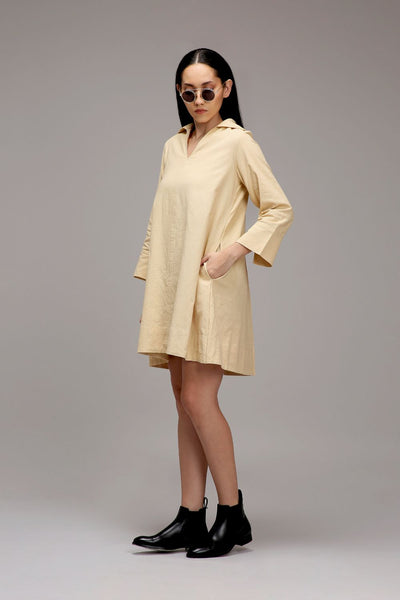 Egg-Shell A-Line Shift Dress