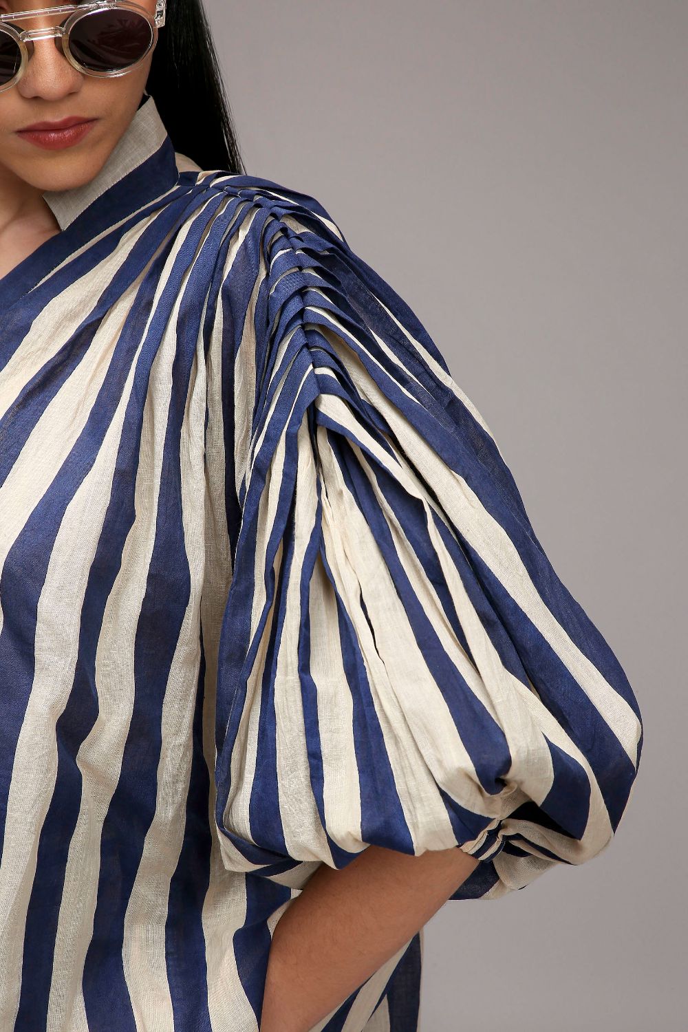 Egg-Shell Blue Striped Baha Tunic