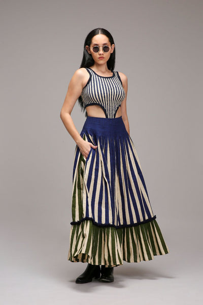 Egg-Shell Blue Striped Bodysuit