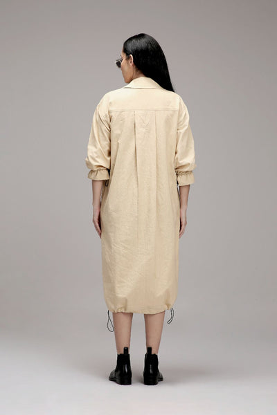 Egg-Shell Elasticated Shirt Dress