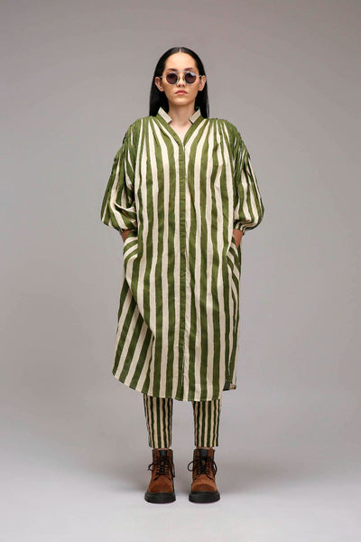 Egg-Shell Green Striped SE Pant