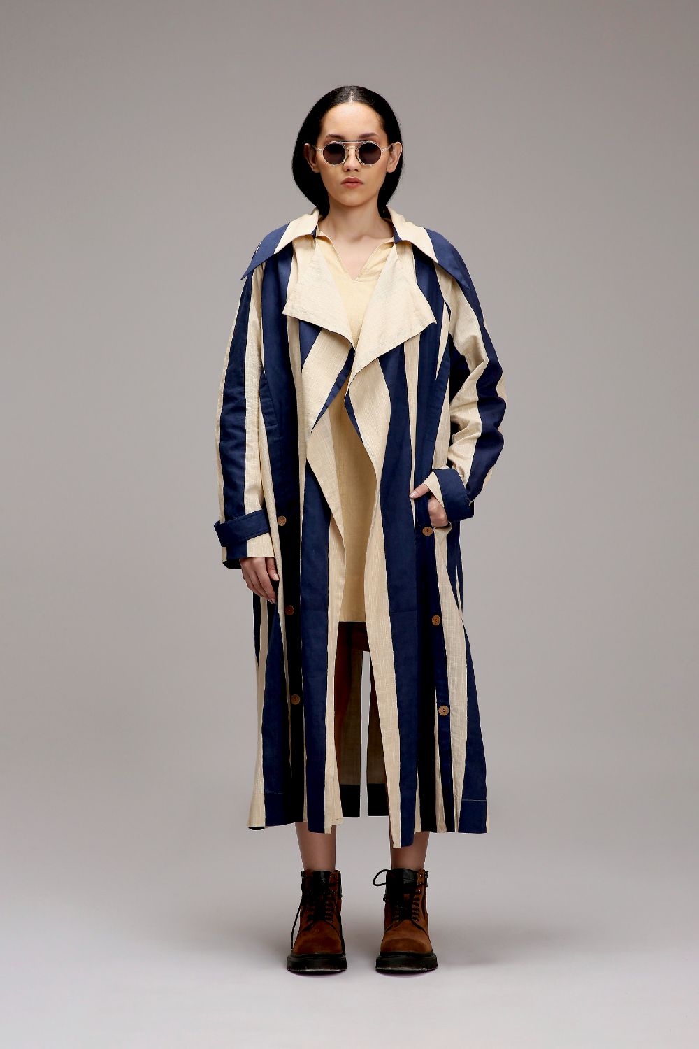 Egg-Shell Jacket & A-Line Shift Dress Set (2 PCS)