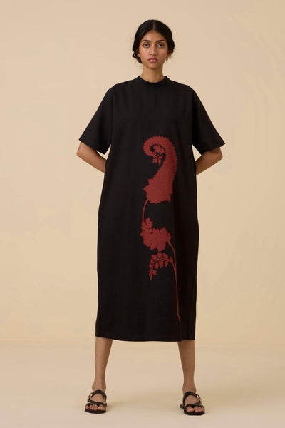 Ehan Black Hand Applique Dress