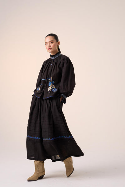 ELSA SET -BLACK (ELSA TOP + PINTUCK SKIRT)