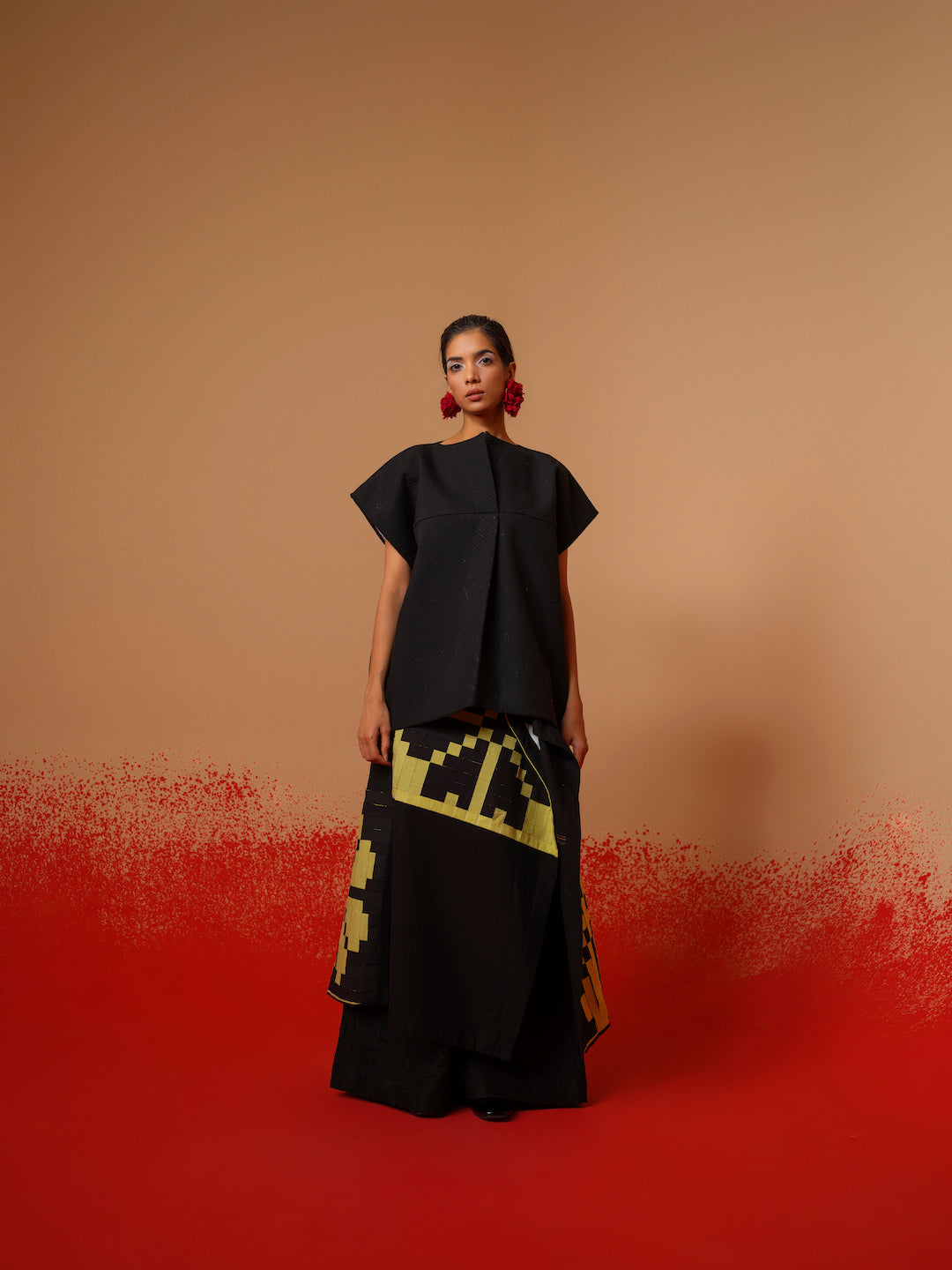 Ember Skirt-Black + Lime