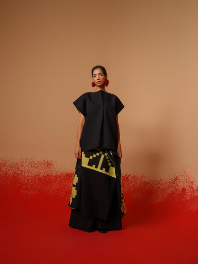 Ember Skirt-Black + Lime