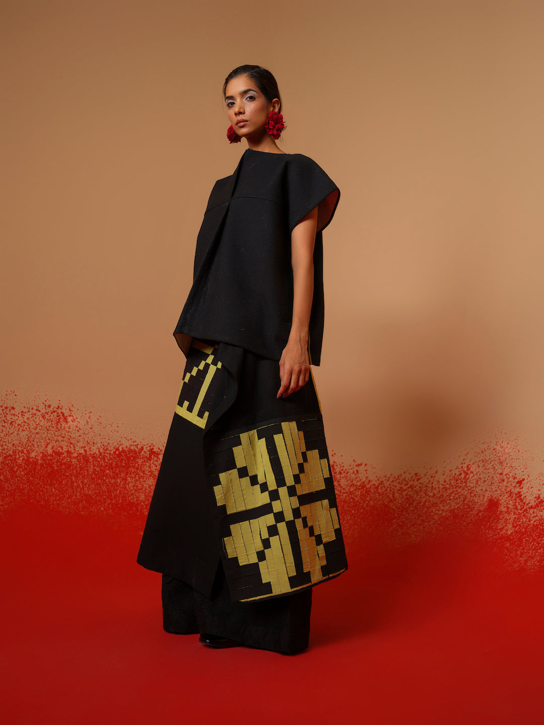 Ember Skirt-Black + Lime