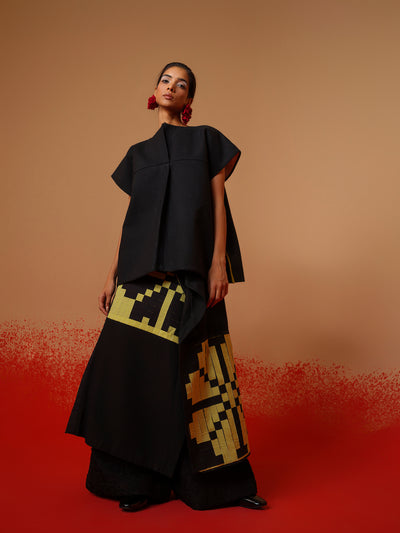 Ember Skirt-Black + Lime