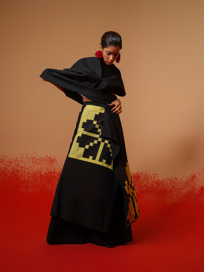 Ember Skirt-Black + Lime