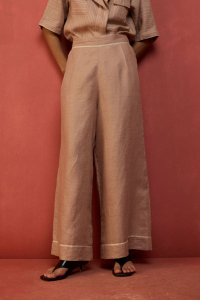 Emma Relaxed Fit Linen Pants - Dusty Rose