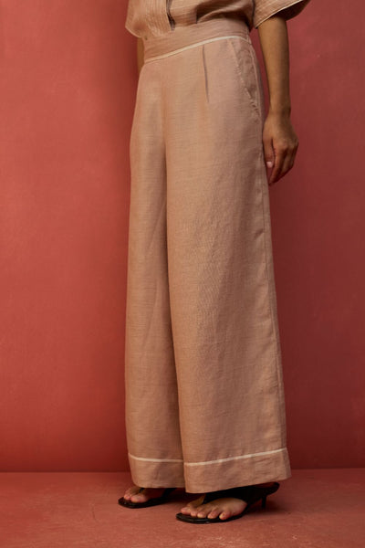 Emma Relaxed Fit Linen Pants - Dusty Rose