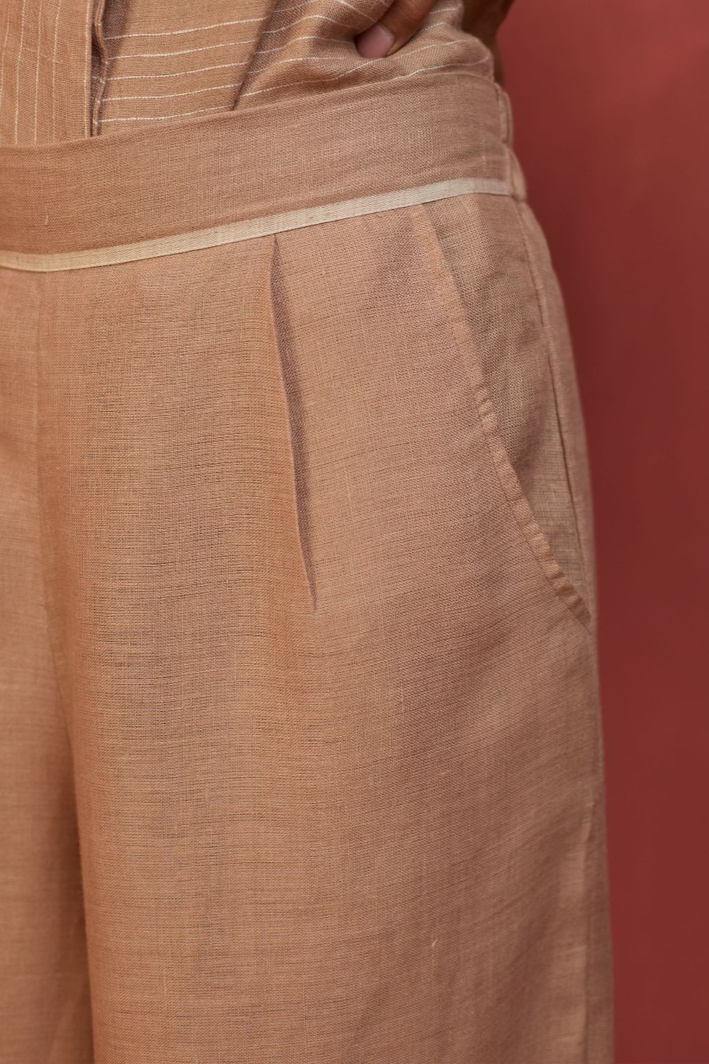 Emma Relaxed Fit Linen Pants - Dusty Rose
