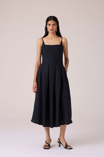 Eos Black Midi Dress