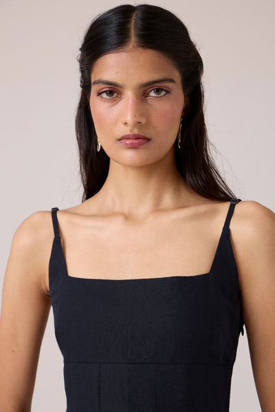 Eos Black Midi Dress