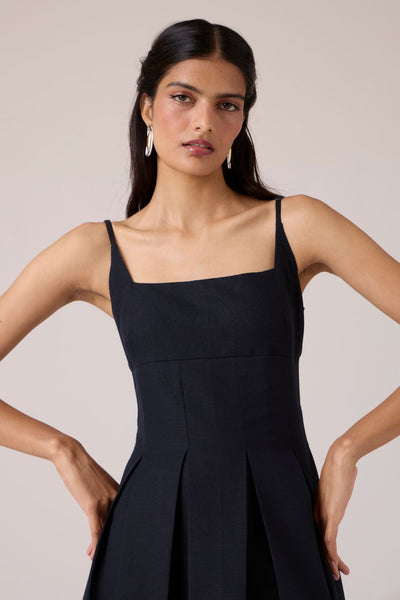 Eos Black Midi Dress