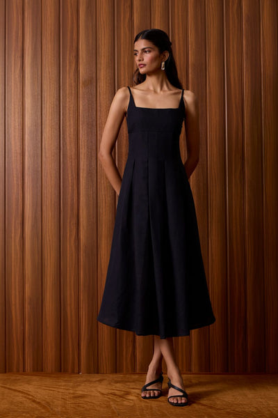 Eos Black Midi Dress