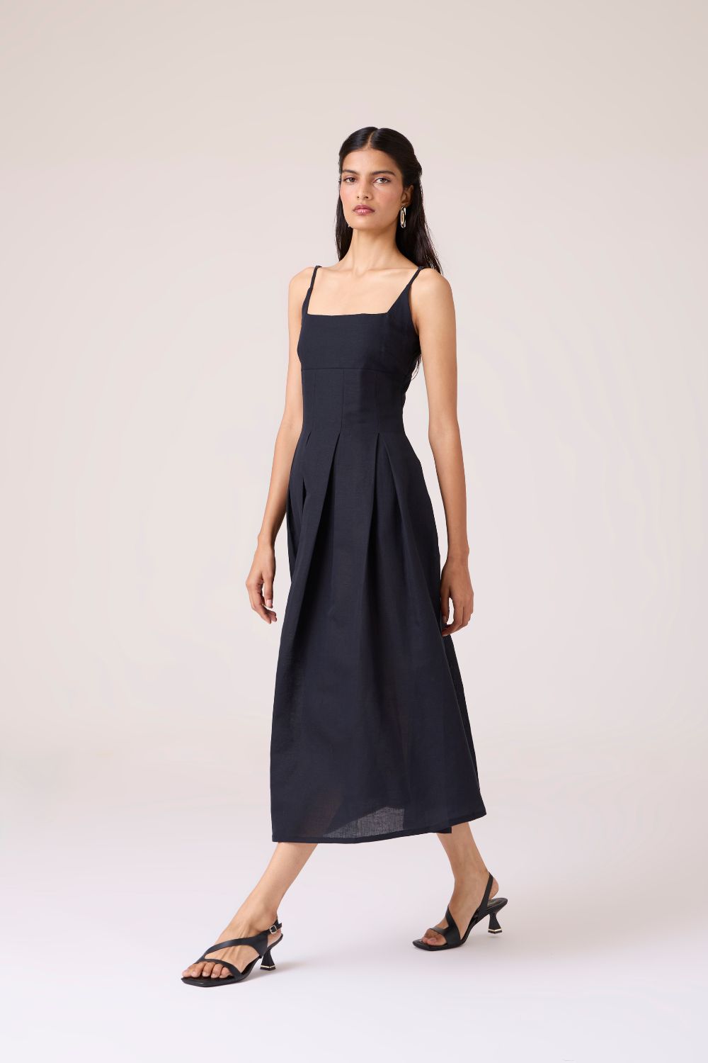 Eos Black Midi Dress