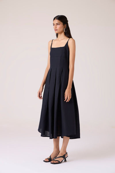 Eos Black Midi Dress