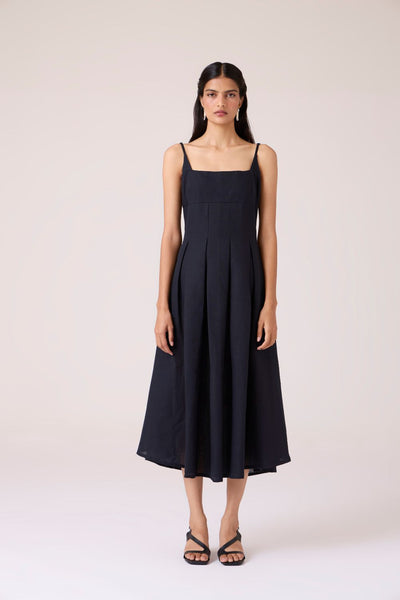 Eos Black Midi Dress