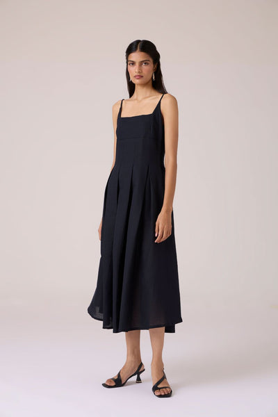 Eos Black Midi Dress
