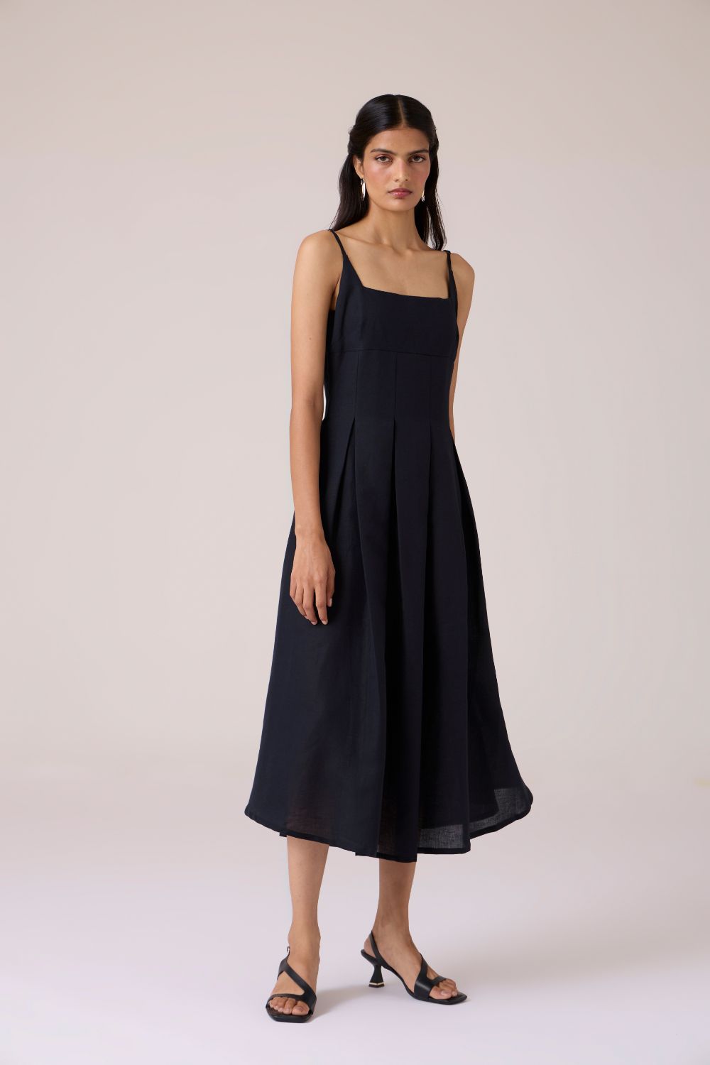 Eos Black Midi Dress