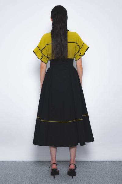 Esther Dress - Mustard and Black