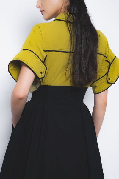 Esther Dress - Mustard and Black