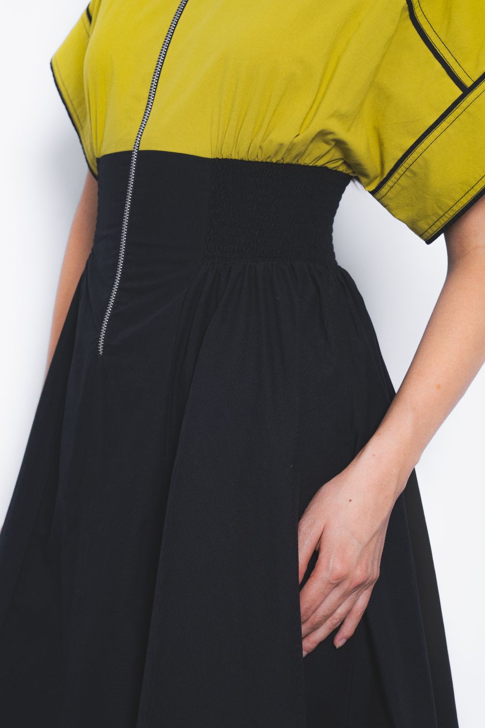 Esther Dress - Mustard and Black