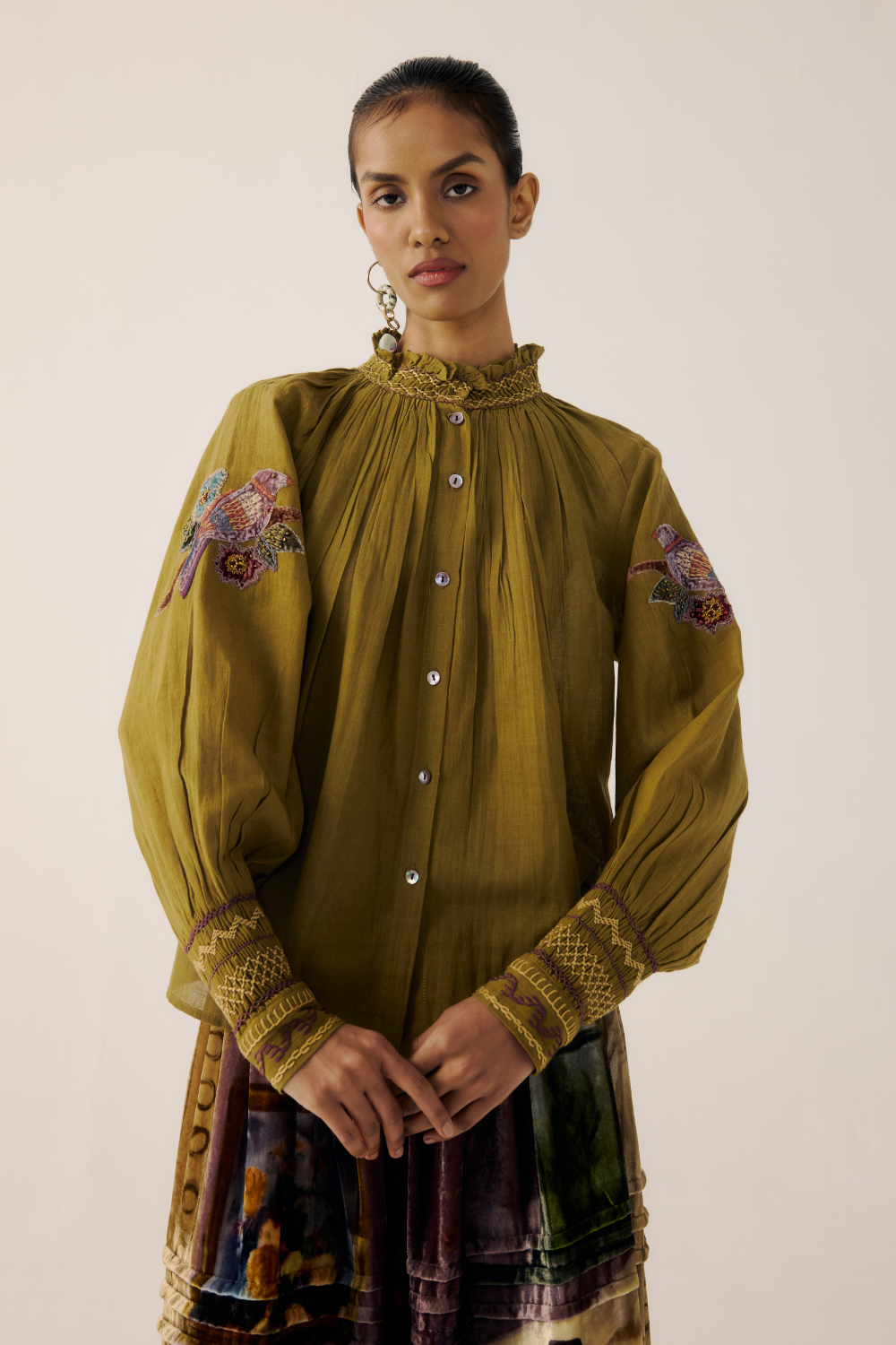 FARMER TOP-Parrot Emb.