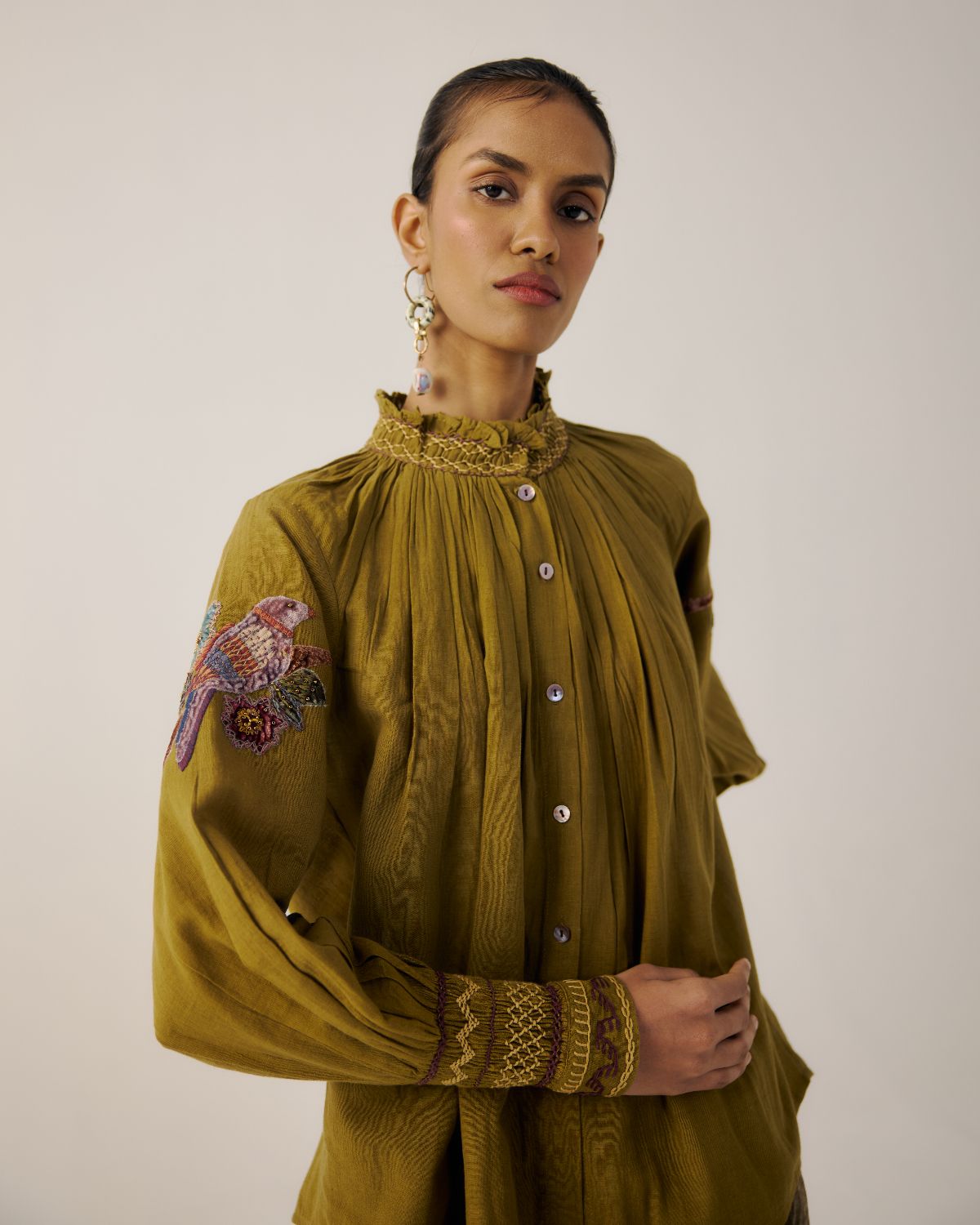 FARMER TOP-Parrot Emb.