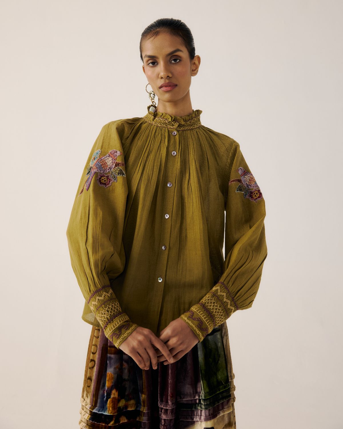 FARMER TOP-Parrot Emb.