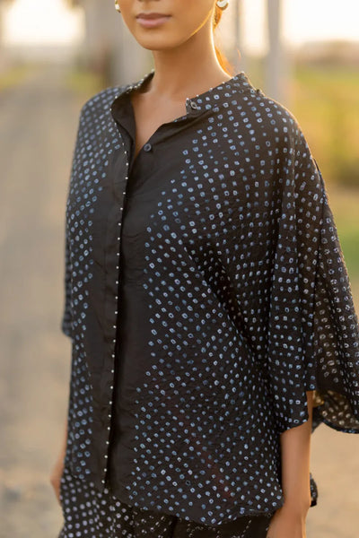 FLORA SHORT M KAF SHIRT-BLACK