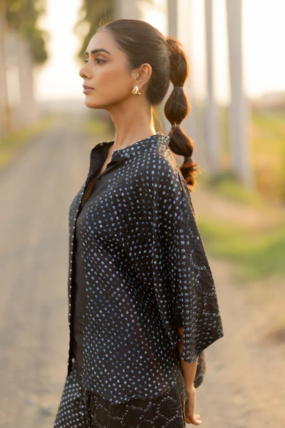 FLORA SHORT M KAF SHIRT-BLACK