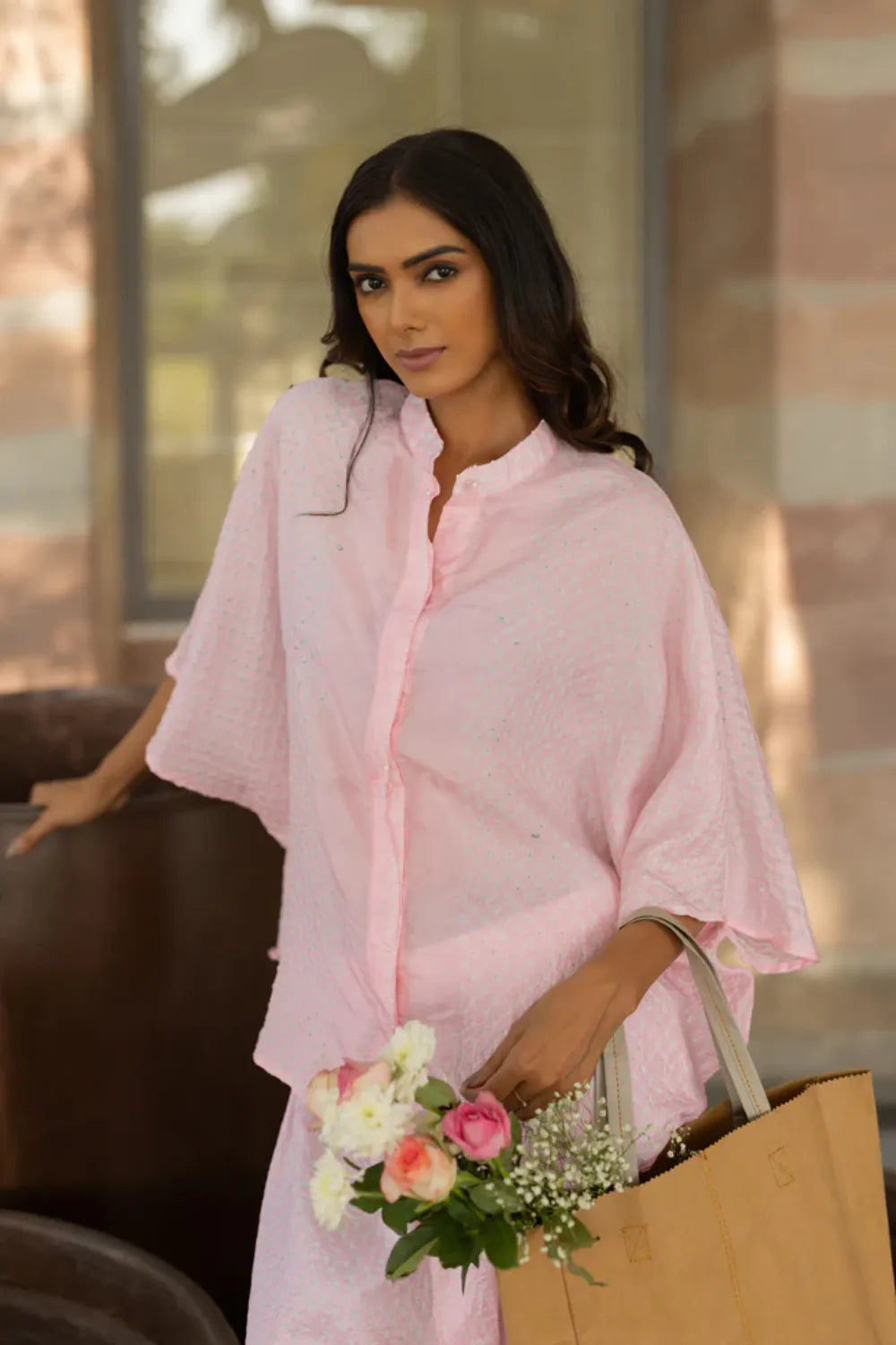 FLORA SHORT M KAF SHIRT-BLUSH PINK