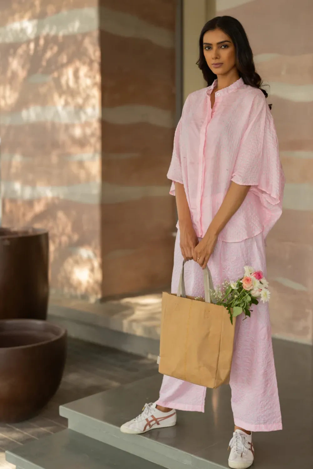 FLORA SHORT M KAF SHIRT-BLUSH PINK