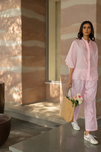 FLORA SHORT M KAF SHIRT-BLUSH PINK